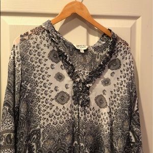 ROMY Grey Long Sleeve floral Pattern
